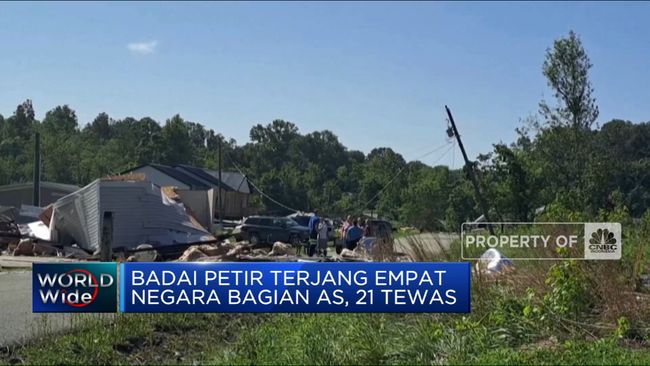 Badai Petir Melanda Empat Negara Bagian di AS, Menewaskan 21 Orang